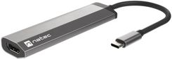 Zdjęcie HUB multiport adapter Natec Fowler GO USB TYP-C, Hub USB 3.0 2x, HDMI 4k, USB TYP-C PD, RJ45 (NMP-1985) - Lesko