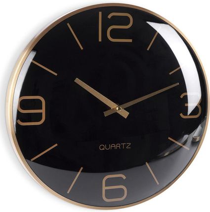 Zegar ścienny okrągły aluminiowy złoty czarny 30 cm