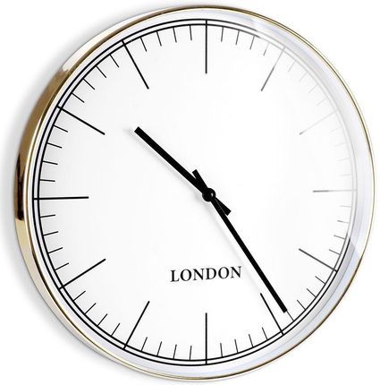 Zegar ścienny okrągły złoty biały 50 cm