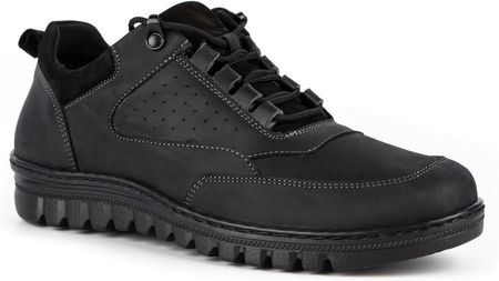 Buty męskie casual skórzane 0228W czarne