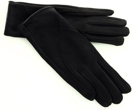 Rękawiczki damskie ocieplane stebnowane nubuk - MARCO MAZZINI - czarne
