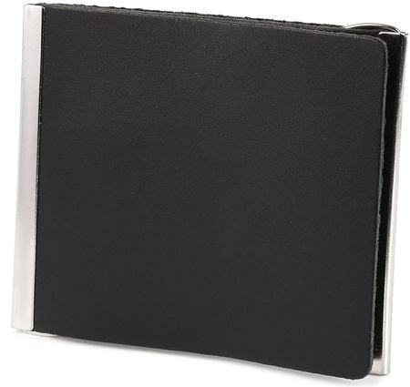 Banknotówka portfel czarny rozkładany etui na pieniądze retro uniseks skórzane G60