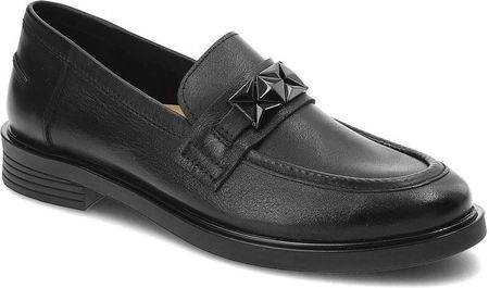 Czarne Półbuty Nessi Wygodne Skórzane Buty Damskie