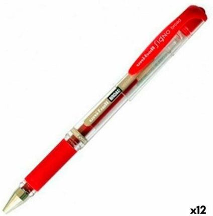 Uni-Ball Długopis Z Płynnym Atramentem Signo Broad Um-153 W Czerwony Metal 0,6Mm 12 Sztuk