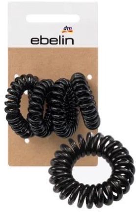 Ebelin Mini Spiralne Gumki Do Włosów Czarne 4 Szt