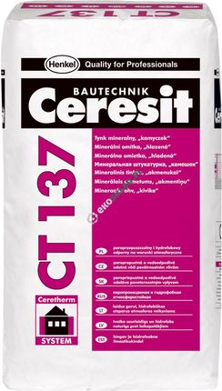 Henkel Ct 137 Tynk Mineralny, Faktura Kamyczkowa, Biały (ziarno 2 mm) 25kg