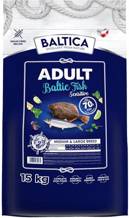 Baltica Adult Sensitive Baltic Fish Z Rybami Bałtyckimi Dla Średnich I Dużych Ras M L 15Kg