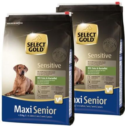 Select Gold Sensitive Senior Maxi Kaczka I Ziemniaki 2X4Kg