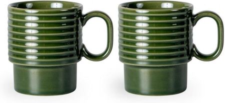 Filiżanki do kawy, 2 szt., zielone, ceramika, 0,25 l, wys. 9 cm Sagaform