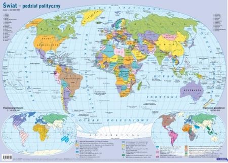 Mapa w tubie: Świat (Polityczna).
