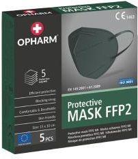 OPHARM Maska Ochronna FFP2 zielona, 5szt. 