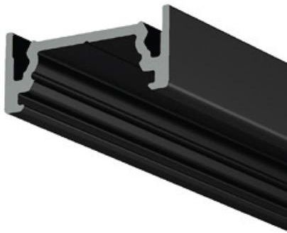 Profil aluminiowy LED SURFACE10.v2 czarny anodowany z kloszem - 4mb