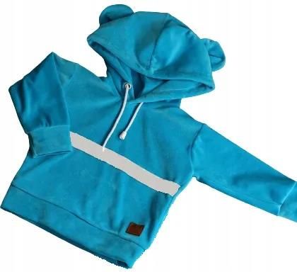 Bluza miś turkusowa z lampasem rozmiar 140