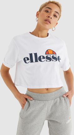 Damska Koszulka Ellesse Alberta Crop T-Shirt Sgs04484-611323 – Biały