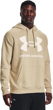 Męska bluza dresowa nierozpinana z kapturem UNDER ARMOUR UA Rival Fleece Big Logo HD - beżowa
