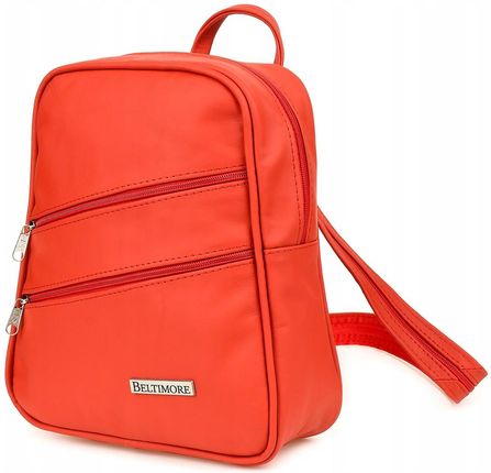 Czerwony plecak torebka damska Skórzana Beltimore 022