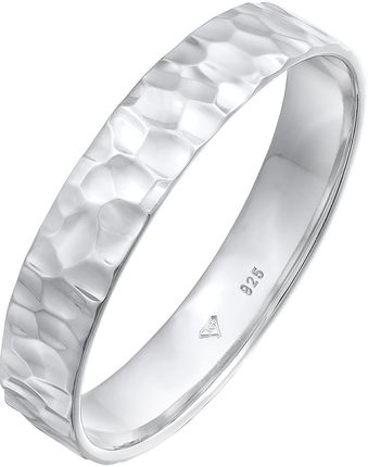 Kuzzoi Pierścień Męska obrączka Organic ze strukturą srebra próby 925 Sterling Silver Biżuteria Męskie