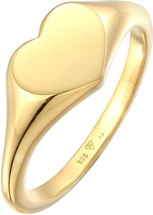 Elli Pierścień Damski Sygnet Serce Miłość Symbol w srebrze próby 925 Sterling Silver Pierścionki