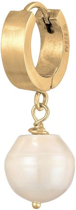 Kuzzoi Kolczyki Męska kreola Single Piece z perłą słodkowodną 925 Sterling Silver Biżuteria Męskie