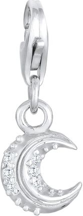 Nenalina Uroki Damski Charm Półksiężyc mieniący się kryształami cyrkonii w srebrze próby 925 Sterling Silver Wisiorki