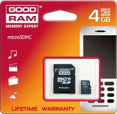 Goodram microSDHC 4GB Class 4 (USDMSPD4GBNR)