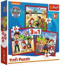 Zdjęcie Trefl Puzzle 3w1 Wesołe pieski Psi Patrol 34867 - Góra