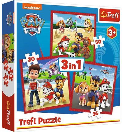 Trefl Puzzle 3w1 Wesołe pieski Psi Patrol 34867