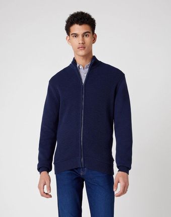 MĘSKI SWETER WRANGLER FULL ZIP KNIT NAVY W8B5QO114