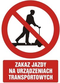 Tds znak zakaz Jazdy Na Urządzeniach Transportowych