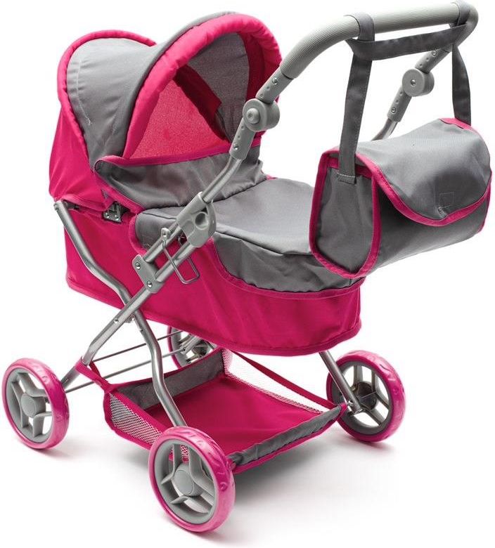 Baby Mix Wózek Głęboki Dla Lalek Viola Różowo Szary Ceny i opinie