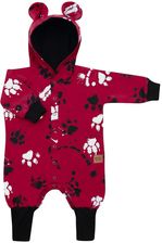 Zdjęcie Bawełniany kombinezon dla niemowląt z kapturem a uszkami New Baby łapka ciemno różowy - Gorlice