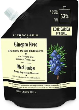 Lerbolario Ginepro Nero Eco Refill Energetyzujący Szampon/Żel Pod Prysznic 500.0 ml