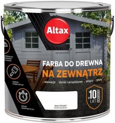 Altax Farba Do Drewna Na Zewnątrz Biały Półmat 2,5l