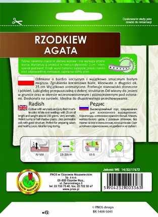 Rzodkiew Agata Na Taśmie 6M Nswpt023 - zdjęcie 2