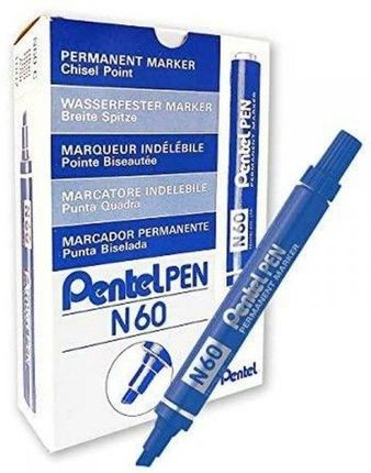 Pentel Marker Permanentny N60 Niebieski Aluminium 12 Sztuk