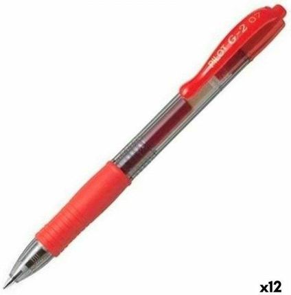 Pilot Długopis Żelowy G-2 07 Czerwony Lopta 0,4 Mm 12 Sztuk
