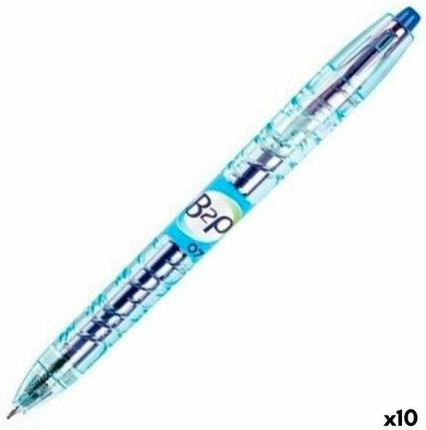 Pilot Długopis Żelowy B2P 07 Chowany Niebieski 0,4 Mm 10 Sztuk