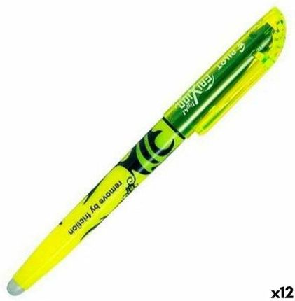 Pilot Marker Fluorescencyjny Frixion Light Fluorescencyjne Ścieralny Tusz Skośna Żółty 12 Sztuk