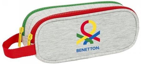 Benetton Piórnik Podwójny Pop Szary 21x8x6cm