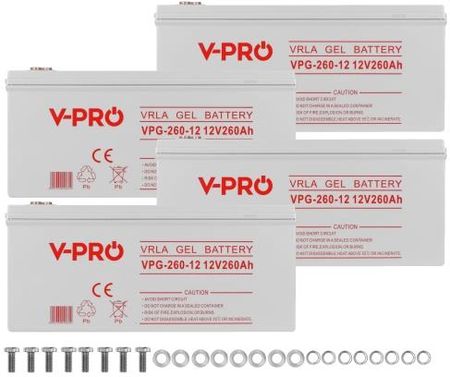 4x Akumulator żelowy Volt GEL VPRO Premium 12V 260Ah