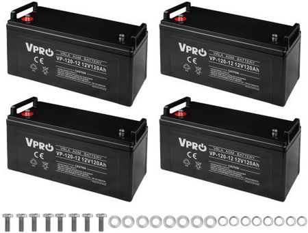 4x Akumulator Volt VPRO VRLA AGM 12V 120Ah