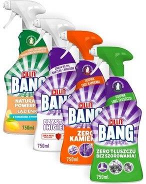 CILLIT BANG Degreaser Without Scrubbing + CILLIT BANG Naturally Powerful, Wybielanie i higiena, Kamień i brud 4x750ml