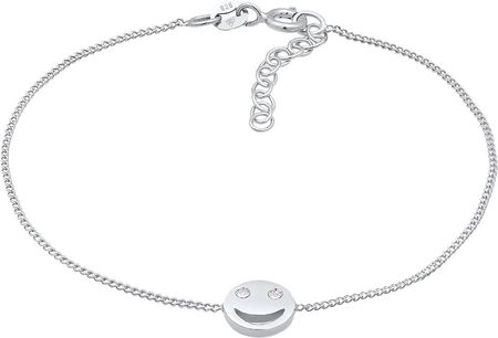 Elli Bransoletka Damski symbol uśmiechniętej buzi Trend z kryształami w srebrze 925 Sterling Silver Bransoletki