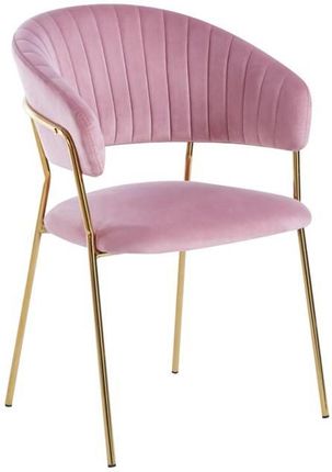 Aropos1 Eleganckie Krzesło Do Jadalni W Stylu Glamour Male Różowe Welur Złoto 19154