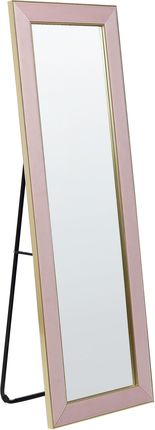 Beliani Lustro Stojące Podłogowe Welurowe Glamour 50X150 Cm Różowe Lautrec 355035