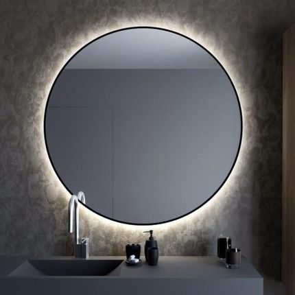Smartwoods BRIGHT lustro 50 cm okrągłe z oświetleniem LED czarne barwa światła ciepła
