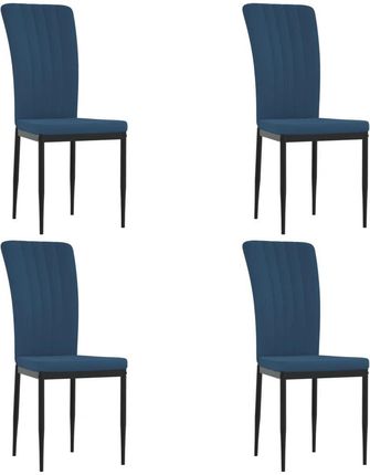 vidaXL Krzesła Stołowe 4 Szt Niebieskie Obite Aksamitem 13452-326103