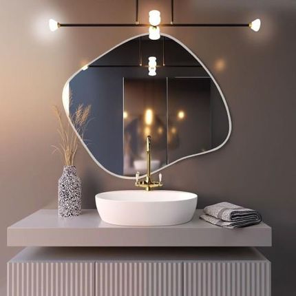 Baltica Design TINY BORDER BRIGHT STAIN III lustro 90x77 cm nieregularne z oświetleniem LED białe barwa światła neutralna