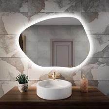 Zdjęcie Smartwoods Lustro Asymetryczne Led STAIN I 70x50cm Czarny Ciepła - Krobia