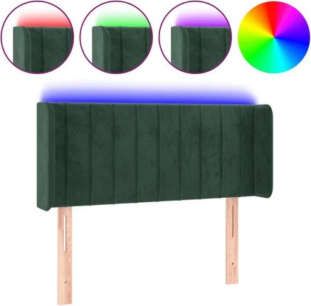 Vidaxl Zagłówek Do Łóżka Z Led Ciemnozielony 83X16X78 88 Cm Aksamit 13452-3123507
